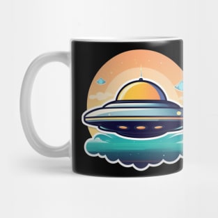 Flying saucer over cloud Mug